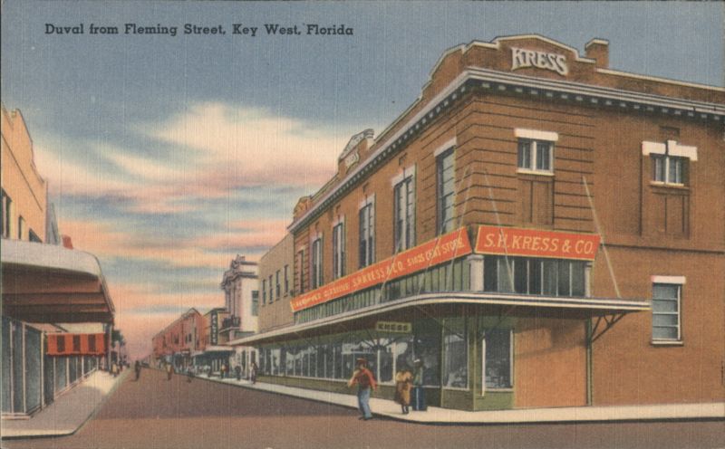 Duval from Fleming Street, S.H. Kress & Co. Store Key West Florida