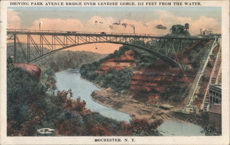 Driving Park Avenue Bridge over Genesee Gorge, 212 ft Rochester New York