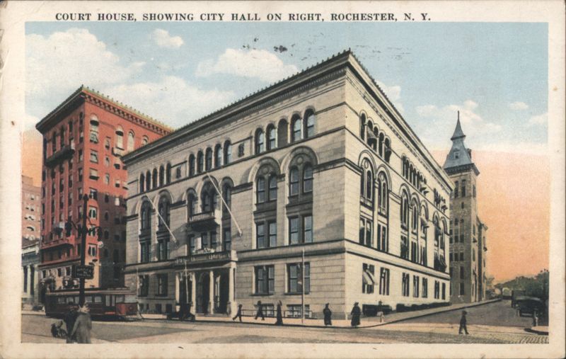 Court House, Showing City Hall on Right, Rochester, NY New York