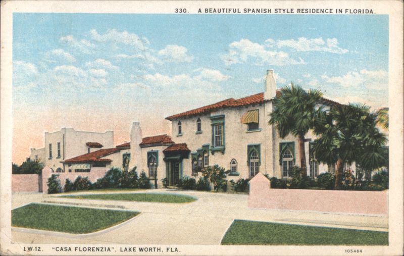 Casa Florenzia, Spanish Style Residence, Lake Worth, FL Florida