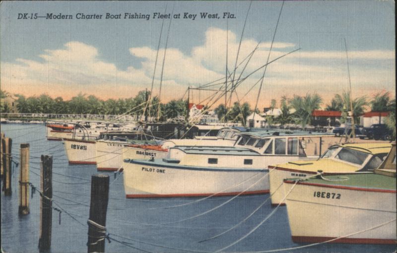 Modern Charter Boat Fishing Fleet at Key West, FL Florida