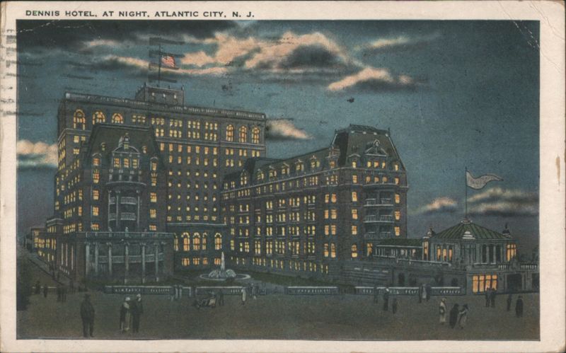 Dennis Hotel at Night, Atlantic City New Jersey