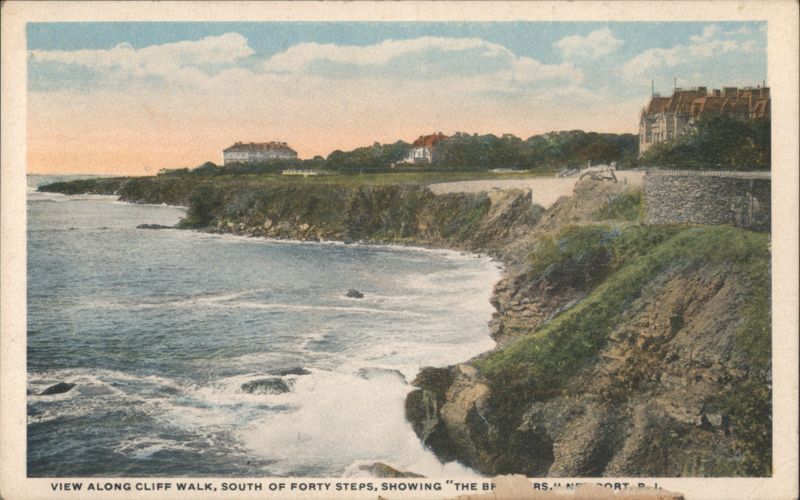 Cliff Walk, South of Forty Steps, The Breakers Newport Rhode Island