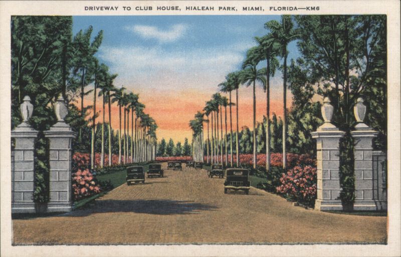 Driveway to Club House, Hialeah Park Miami Florida