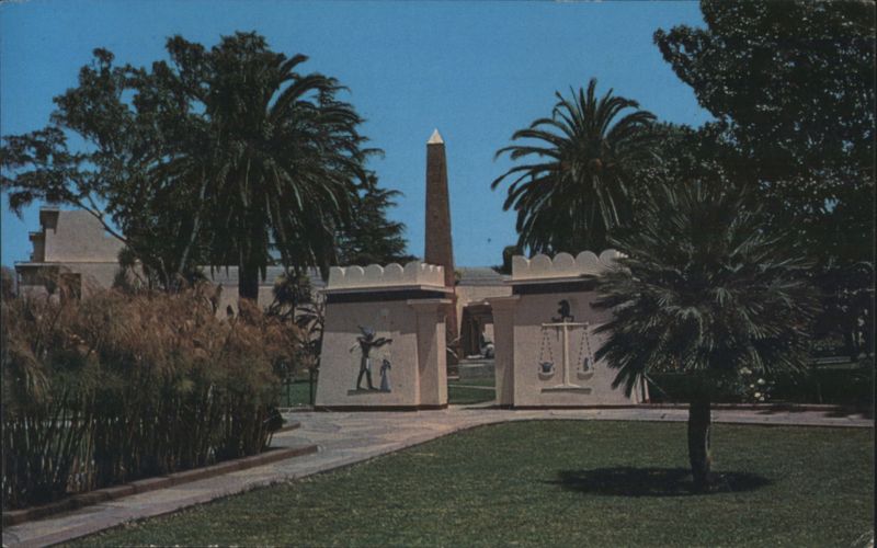 Portal to Rosicrucian Park, Egyptian Temple Gate San Jose California