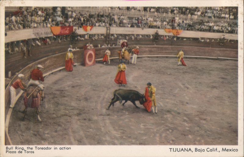 Bull Ring, Toreador in Action, Plaza de Toros Tijuana Mexico