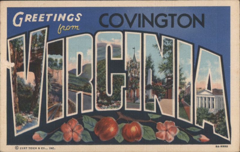 Greetings from Covington Virginia Letter Views