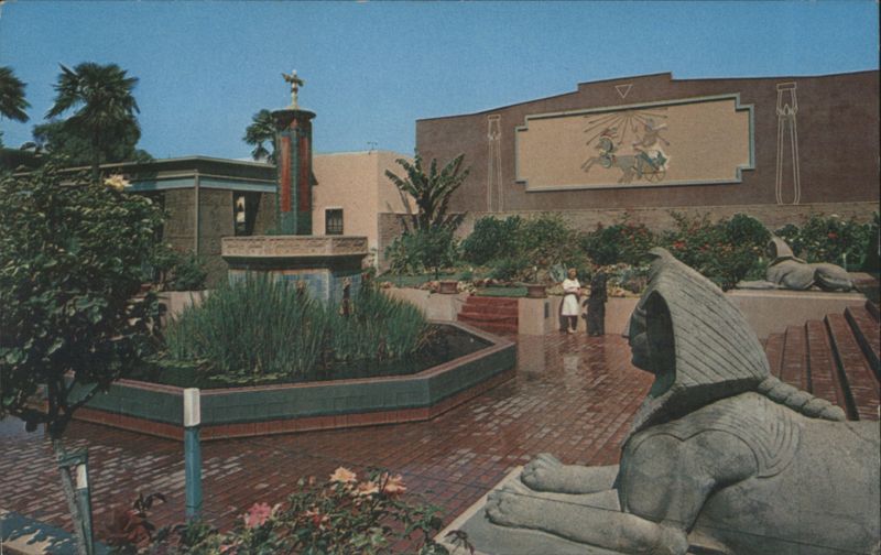 Plaza and Fountain adjoining The Rose-Croix University, Rosicrucian Park San Jose California