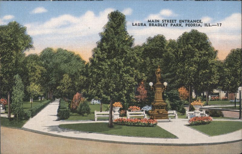 Main Street Entrance, Laura Bradley Park Peoria Illinois
