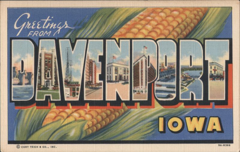 Greetings from Davenport Iowa, Large Letter Scenes, Cornfield