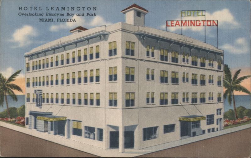 Hotel Leamington Overlooking Biscayne Bay and Park Miami Florida