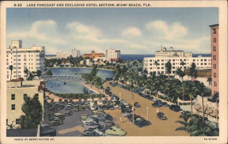 Lake Pancoast & Exclusive Hotel Section, Miami Beach Florida