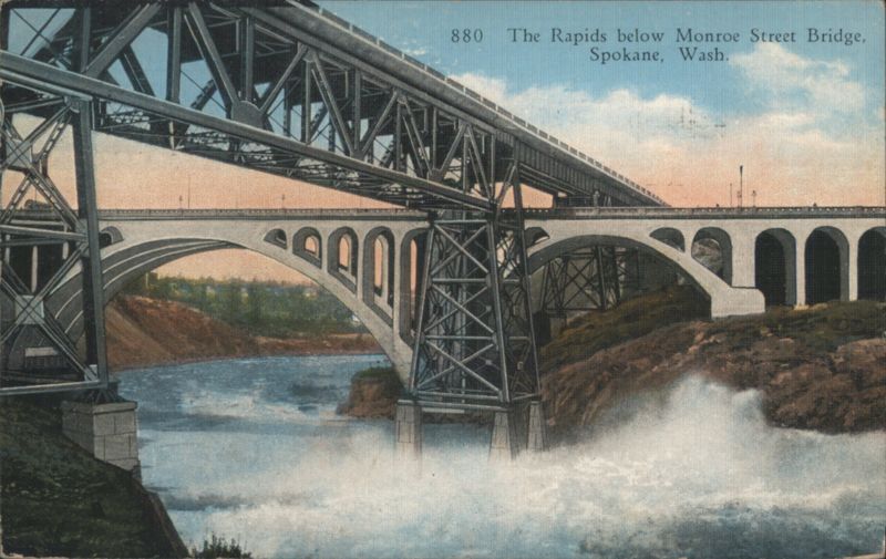 Rapids below Monroe Street Bridge, Spokane Washington