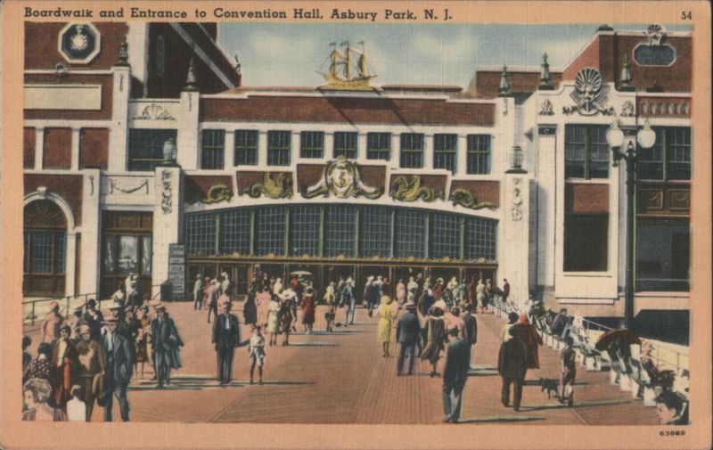 Boardwalk and Entrance to Convention Hall Asbury Park New Jersey