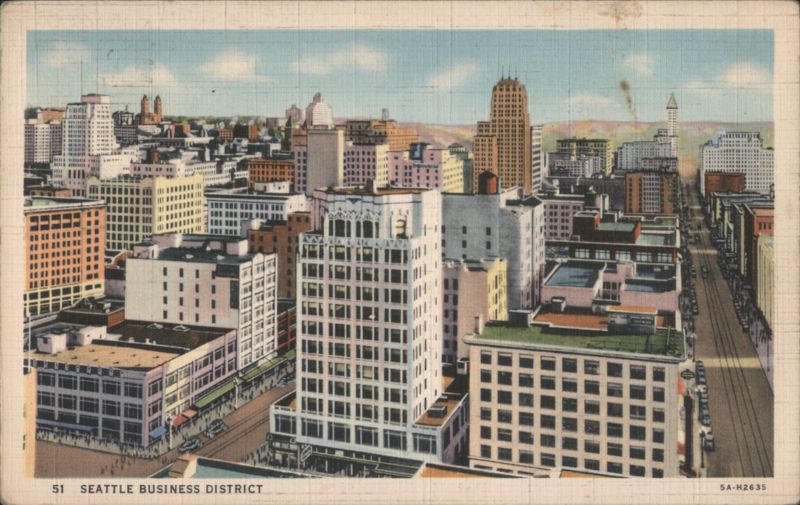 Seattle Business District Cityscape Washington
