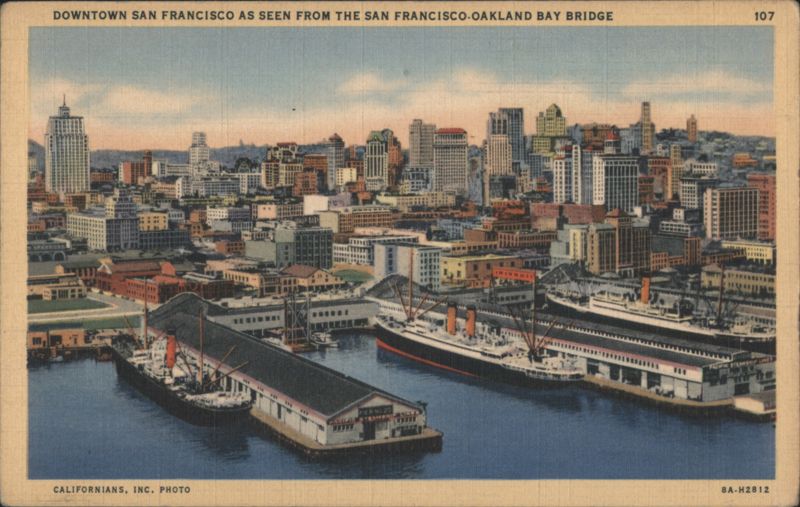 Downtown San Francisco from San Francisco-Oakland Bay Bridge California