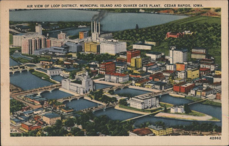 Air View Loop District, Municipal Island, Quaker Oats Plant Cedar Rapids Iowa