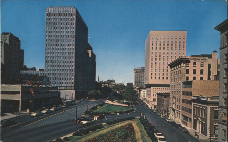 Preston Gardens, Commercial Credit Bldg, Mercy Hospital, Baltimore Maryland