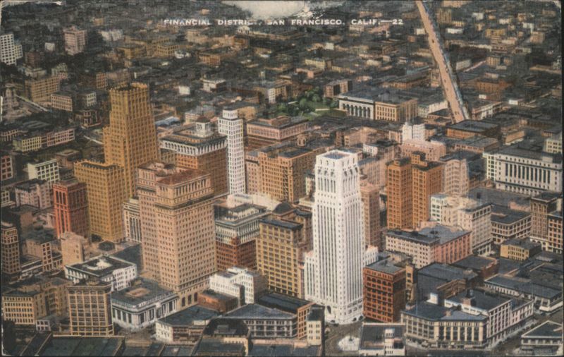 Financial District, San Francisco Aerial View California