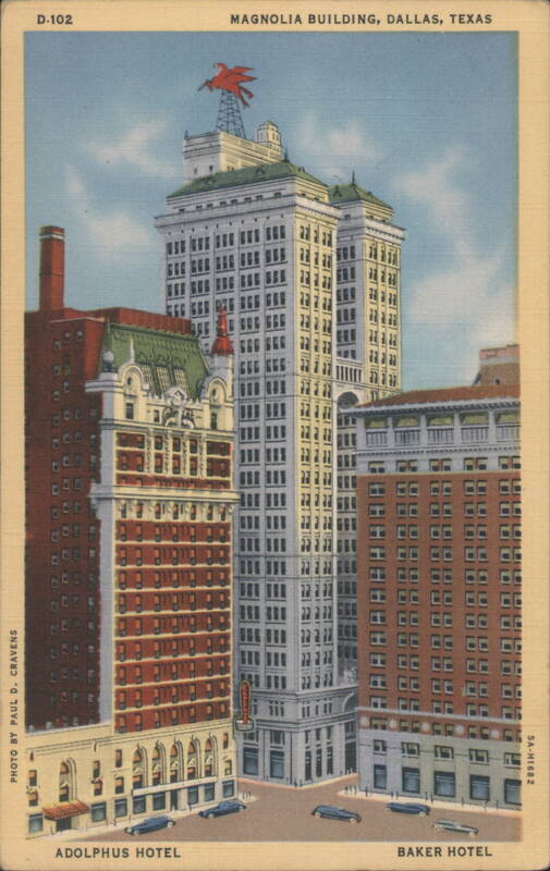 Magnolia Building, Pegasus, Adolphus & Baker Hotels, Dallas Texas