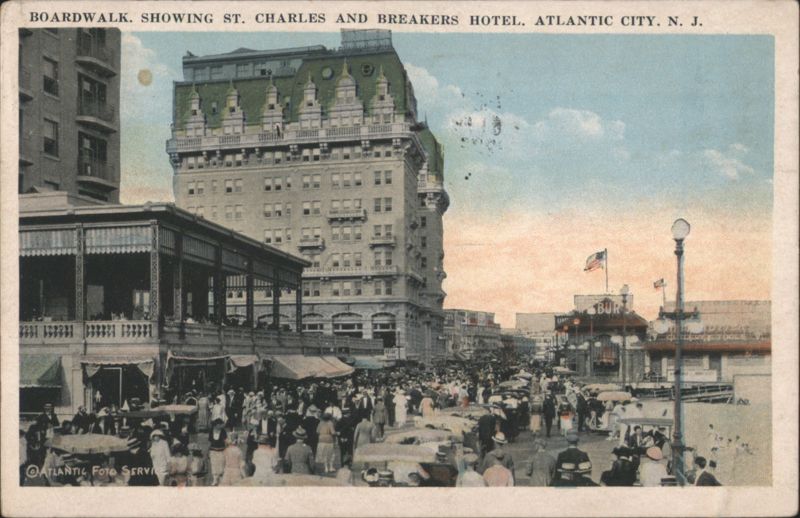 St. Charles and Breakers Hotel, Atlantic City Boardwalk New Jersey