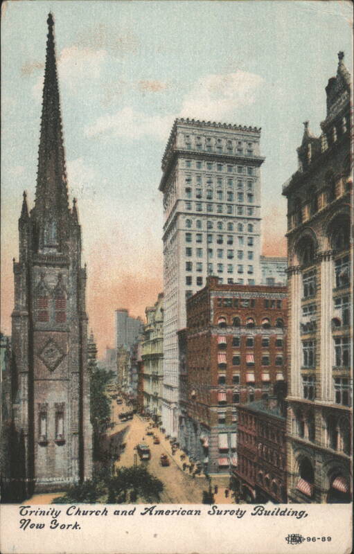 Trinity Church and American Surety Building, New York.