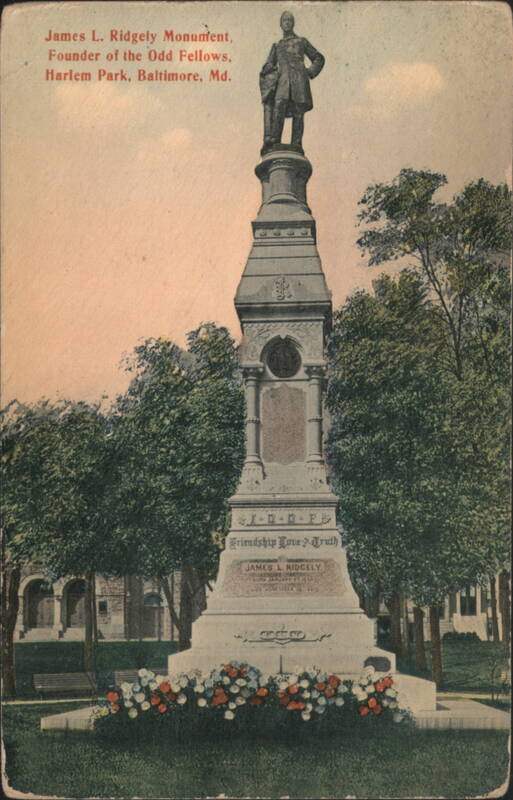 James L. Ridgely Monument, Founder of the Odd Fellows Baltimore Maryland