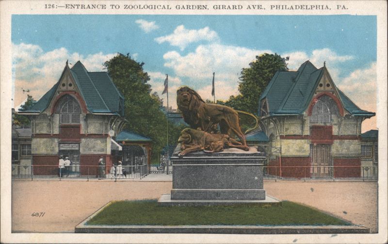 Entrance to Zoological Garden, Girard Ave, Philadelphia Pennsylvania