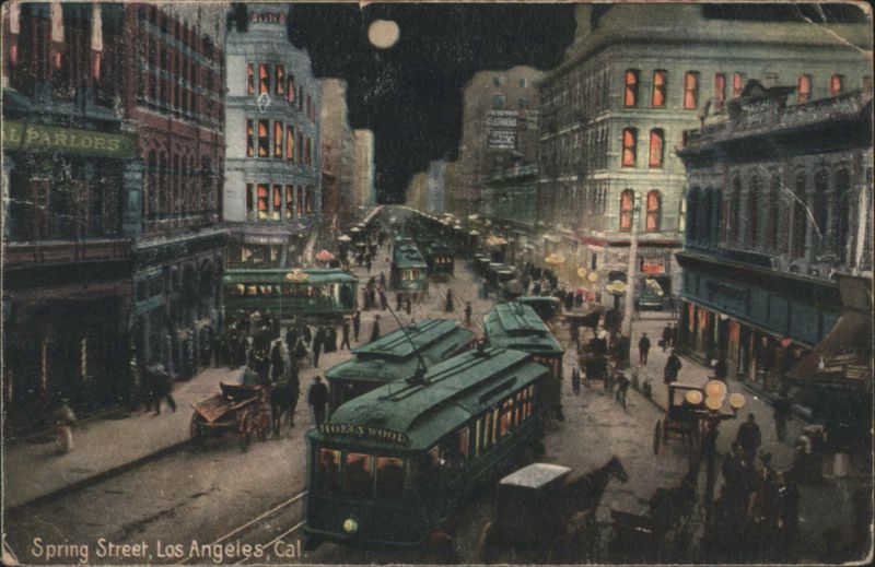 Spring Street, Los Angeles, California, Night Scene