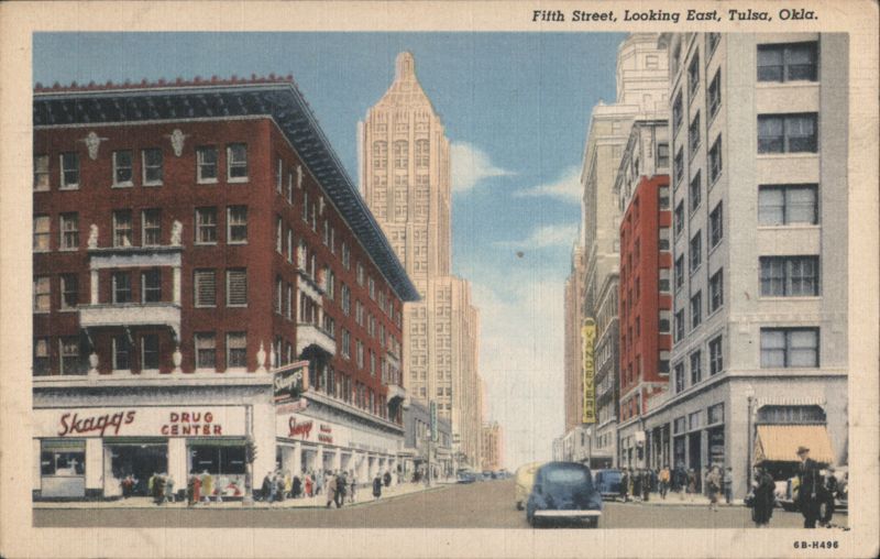 Fifth Street, Looking East, Tulsa, OK - Skaggs Drug Center Oklahoma