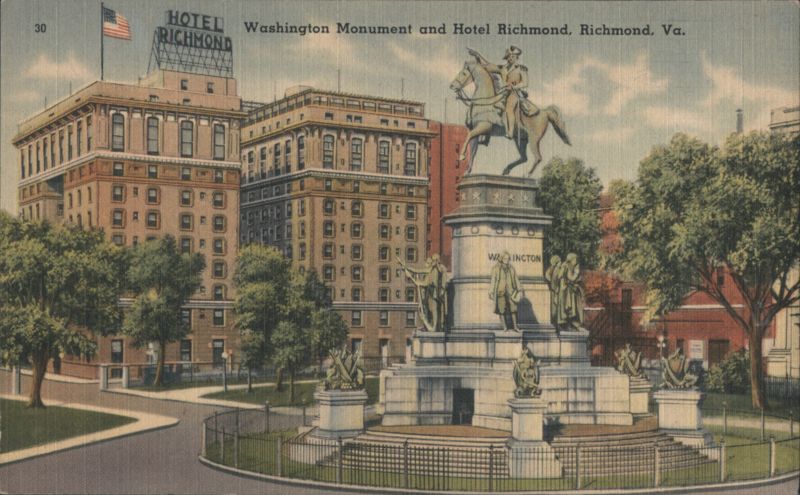 Washington Monument, Hotel Richmond, Richmond, VA Virginia