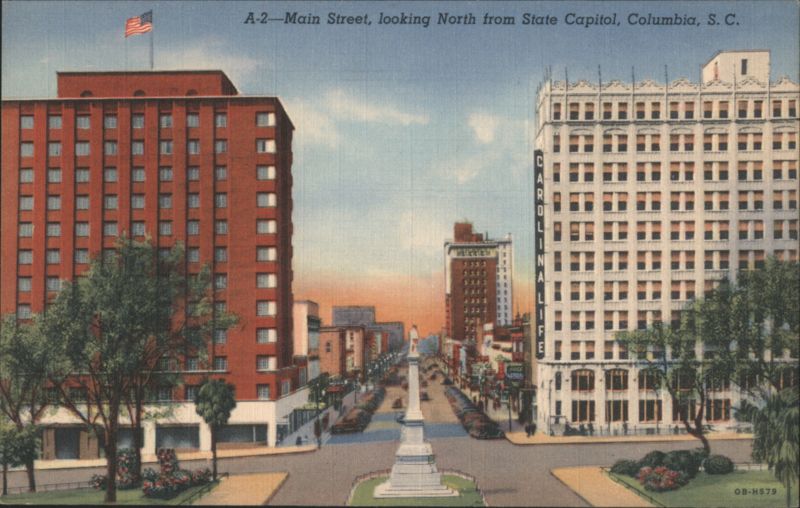 Main Street, looking North from State Capitol Columbia South Carolina