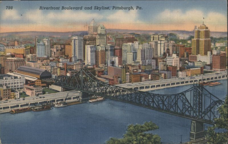 Riverfront Boulevard and Skyline, Pittsburgh, PA Pennsylvania