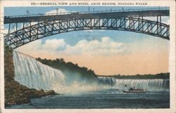 General View and Steel Arch Bridge, Niagara Falls Postcard