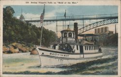 Seeing Niagara Falls on Maid of the Mist Steamboat Postcard