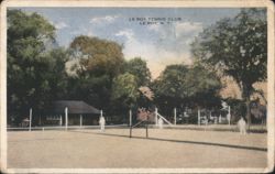 Le Roy Tennis Club, Tennis Court with Players & Clubhouse Postcard