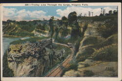 Trolley Line Through the Gorge, Niagara Falls Postcard