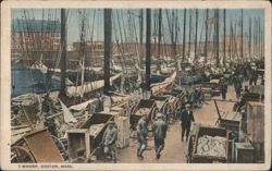 T Wharf, Boston, Fishing Industry, Largest Fish Market Postcard