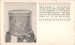 Drum from Battle of Lexington, Wm. Diamond, Lexington Historical Society Postcard