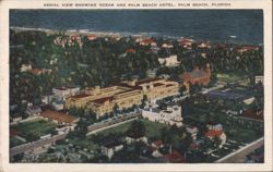 Aerial View Ocean & Palm Beach Hotel, Palm Beach, FL Postcard