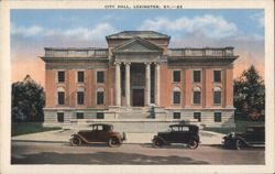 City Hall, Lexington, KY with Cars Postcard