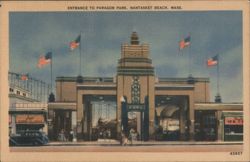 Entrance to Paragon Park, Nantasket Beach, MA Postcard