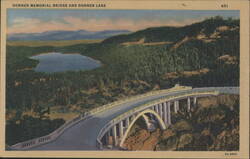 Donner Memorial Bridge and Donner Lake Postcard