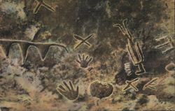 Indian Carvings on Rocks, Holbrook, Near Port Huron Postcard