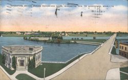 Interstate Bridge Across Menominee River, Marinette, WI to Menominee, MI Postcard