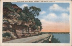 Mississippi River Scenic Highway, Burlington, IA Postcard