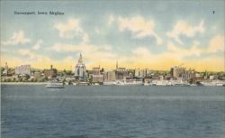 Davenport, Iowa Skyline Postcard