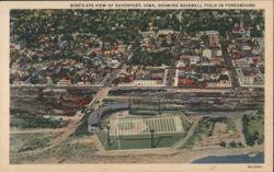 Bird's-Eye View of Davenport, IA, Baseball Field Postcard