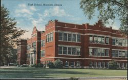 High School, Macomb, Illinois Postcard