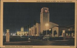 Union Station at Night, Los Angeles Postcard